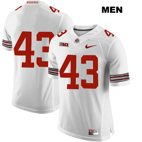 Ohio State Buckeyes Men's Robert Cope #43 White Authentic Nike No Name College NCAA Stitched Football Jersey IJ19B33YT